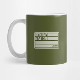 Redline Nation - Staff Car U.S. Army (White on Army Green) Mug